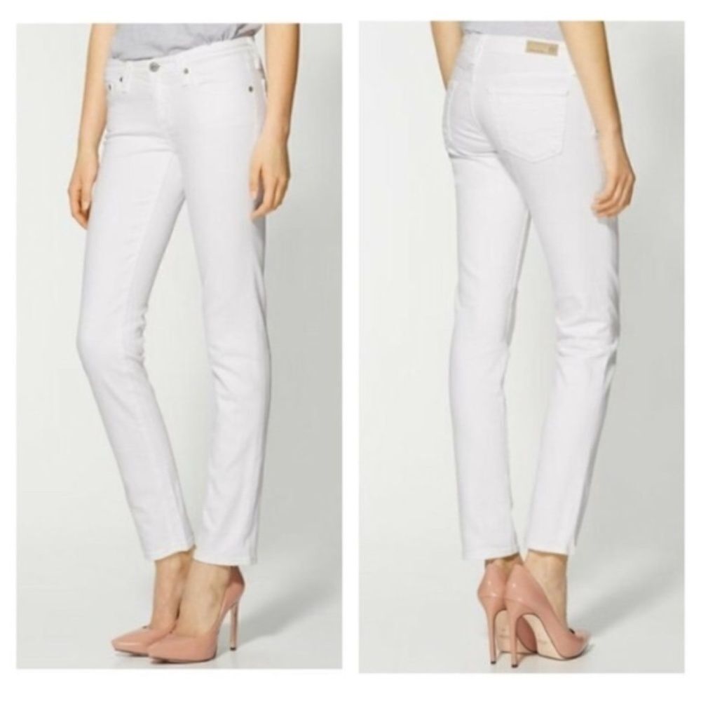 AG The Stilt Cigarette Leg White Jeans‎ Sz 29R